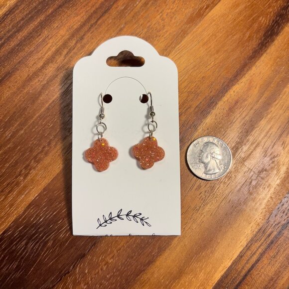 Rose Gold Clover Earrings - Picture 1 of 1